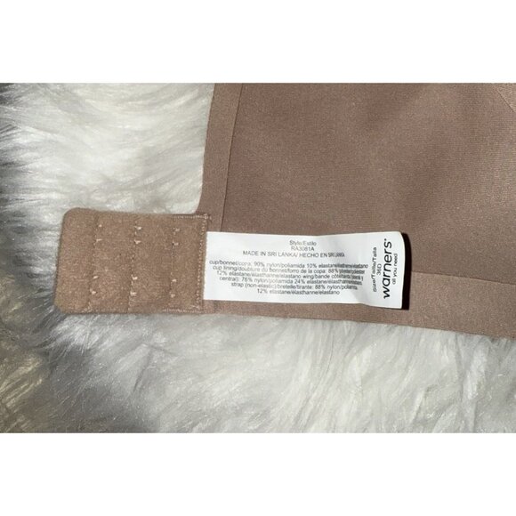 Warners RA3081A No Side Effects Underarm Back Smoothing Comfort Bra 36D Beige - Picture 6 of 6